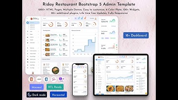 Restaurant Dashboard Responsive Bootstrap 5 Admin Template – Riday