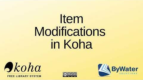Item Modifications in Koha