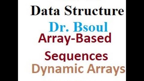 CS 250 Dr Bsoul Array Based Sequences Dynamic Arrays Lecture Two