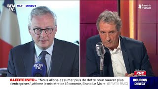 Bruno Le Maire, ministre de l'Economie, était l'invité de Jean-Jacques Bourdin ce mardi 14/04