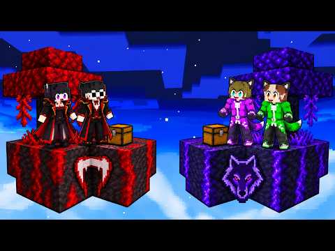 VAMPIRE vs WOLF Skyblock Battle in Minecraft!