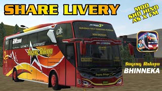 LIVERY BHINNEKA & SUGENG RAHAYU MOD SHD HINO AS X FM | Bus Simulator Indonesia screenshot 4