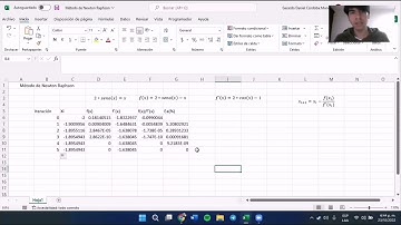 Método de Newton Raphson usando excel