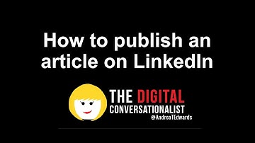 How to publish an article on LinkedIn