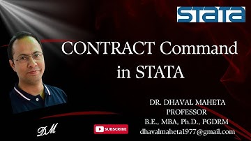 20. CONTRACT Command in STATA || Dr. Dhaval Maheta