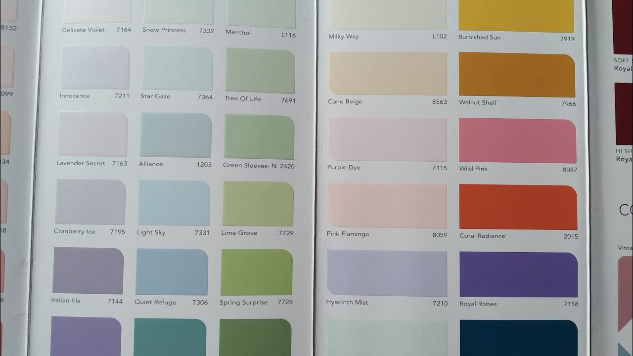 Asian Paints Royale Shyne Colour Shade Card Touch Of Wall Painting