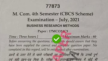 Mdu MCom 4th Sem BRM Question Paper 2021
