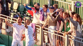 Brilliant scenes as French doubles team celebrate with fans | Wimbledon 2024