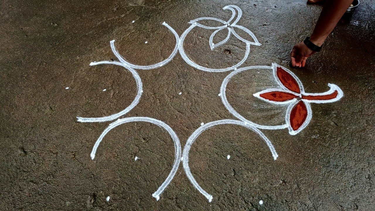 Vaigasi madham brinjal kolam|easy brinjal rangoli| 7*4 dots Begginers rangoli| easy Super rangoli