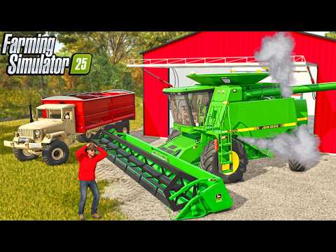 MY COMBINE BROKE DOWN AT THE WORST TIME POSSIBLE!? - (1ST GEN FARM)