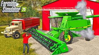 MY COMBINE BROKE DOWN AT THE WORST TIME POSSIBLE!? - (1ST GEN FARM)