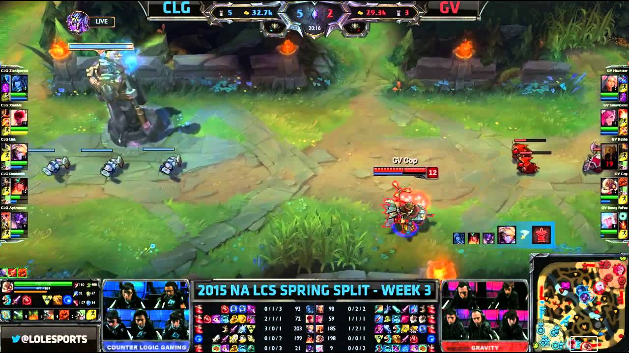 CLG vs Gravity Gaming | S5 NA LCS Spring 2015 Week 3 Day 2 | CLG vs GV W3D2G2 VOD 60FPS