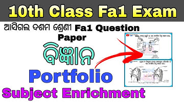 10th class fa1 question paper 2022 Portfolio / Portfolio And Subject Enrichment Science