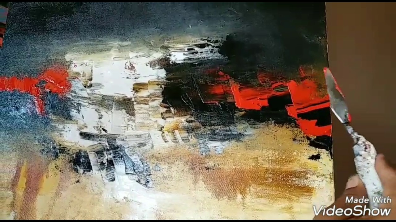 Abstract painting / Acrylic abstract painting / EASY palette knife ...