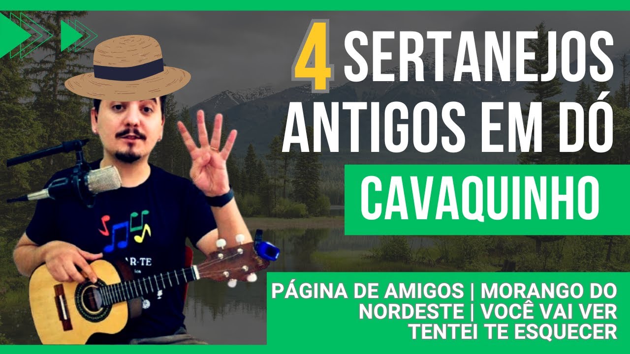 Como tocar 4 SERTANEJOS ANTIGOS em forma de pagode no CAVACO E BANJO - Página de amigos MENOS É MAIS