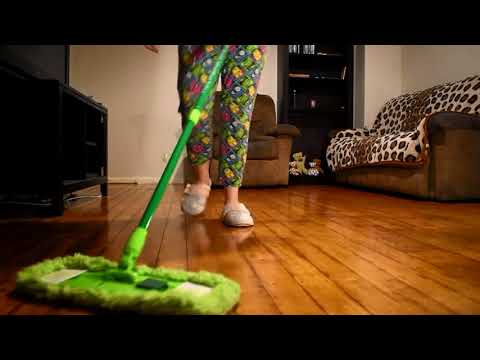 ASMR - Dry Mopping Wooden Floor