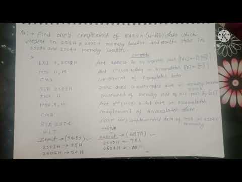 Write a program to find one's complement of 16-bit data in 8085 microprocessor...