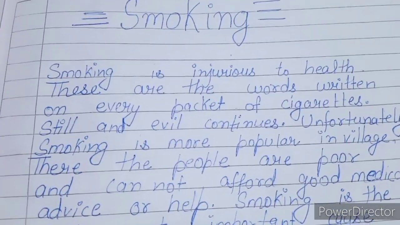 3 paragraph essay about smoking