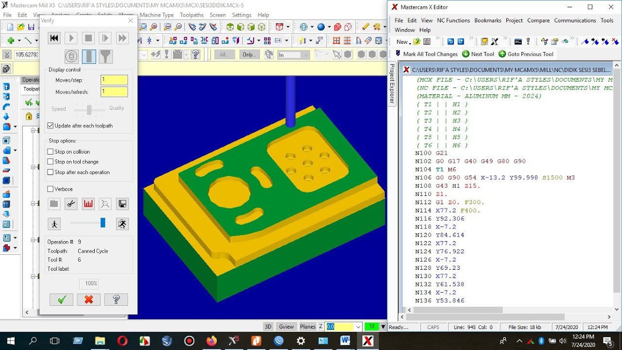 membuat-toolpath-simulasi-dan-post-prosessor-atau-membuat-g-code-di-mastercam-x5-youtube