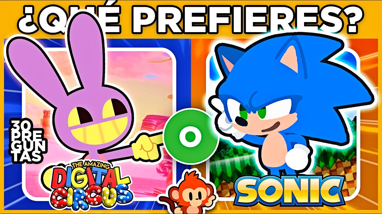 🤡🔄💎CIRCO DIGITAL VS SONIC | Juego de Elecciones | ¿QUÉ PREFIERES? ✨🐵 #monoquiz
