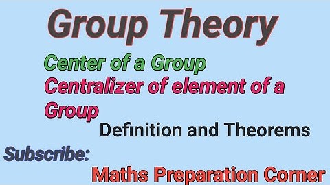 Center and Centralizer in Group Theory with definition and Theorems