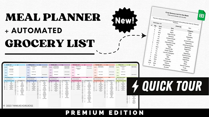 Effortless Meal Planning and Grocery List with Google Sheets Template