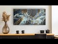 Gorgeous black base pearl cell dutch pour  abstract acrylic pouring fluid art tutorial w recipes