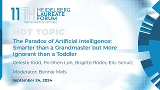 Hot Topic: The Paradox of Artificial Intelligence | September 24
The Paradox of Artificial Intelligence: Smarter than a Grandmaster but More Ignorant than a Toddler
AI has surpassed top human players in games like chess and Go, it can learn from much more data than any human on earth and it sometimes recognizes patterns that elude experts. AI generates and translates texts at lightning speed and is on the verge of matching top radiologists in diagnoses, operating much faster and without fatigue.
However, in other areas, even toddlers outperform AI, especially in common sense, reasoning about cause and effect and learning from just a few examples. Unlike AI systems, children are naturally curious, exploring the world on their own while simultaneously learning within a social and cultural context. The paradox of today’s AI is that what is hard for humans, seems to be easy for machines, and what is hard for machines seems to be easy for humans.
In this Hot Topic panel discussion, leading scientists explore learning in humans and machines from the perspectives of computer science, mathematics and psychology. How do the learning processes of humans and machines differ? What can machines learn from humans, and what can humans learn from machines? What impact will AI systems like ChatGPT have on education in the future? Should we change how we teach math and computer science? How can we harness the advantages of intelligent machines without losing our own skills?
Moderator: Bennie Mols
Bennie Mols is a Dutch freelance science journalist, author and speaker with 25 years of experience who specializes in artificial intelligence and robotics. He has written over 700 popular science articles for various national and international media, including “Communications of the ACM”, and published 13 books, including his most recent one on artificial intelligence: “Slim, slimmer, slimst” (2023 – in Dutch). He holds degrees in Physics and Philosophy and a PhD in Physics.
Celeste Kidd
Associate Professor of Psychology, University of California, Berkeley (USA)
Po Shen Loh
Professor of Mathematics, Carnegie Mellon University (Pittsburgh, USA)
Brigitte Röder
Brigitte Röder (1967) is a Professor of Biological Psychology and Neuropsychology at the University of Hamburg (Germany). She studies how the human brain develops and adapts through learning processes (neuroplasticity) and how this depends on individual experiences. One of her research topics is about sensitive periods in the development of the brain during which children learn particularly easily. Röder uses behavioral and electrophysiological experiments as well as structural and functional magnetic resonance imaging (fMRI). She has won several awards for her research, among them the Gottfried Wilhelm Leibniz Prize in 2014 and the Wilhelm Wundt Medal of the German Psychological Society in 2020.
Eric Schulz
Director of the Institute of Human-Centered AI, Helmholtz Munich (Germany)
The 11th Heidelberg Laureate Forum took place from September 22–27, 2024. #HLF24
The Heidelberg Laureate Forum (HLF) is an annual networking conference where 200 carefully selected young researchers in mathematics and computer science spend a week interacting with the laureates of the most prestigious awards in their disciplines: the Abel Prize, ACM A.M. Turing Award, ACM Prize in Computing, Fields Medal, IMU Abacus Medal and Nevanlinna Prize.
The opinions expressed in the videos do not necessarily reflect the views of the Heidelberg Laureate Forum Foundation or any other person or associated institution involved in the making and distribution of these videos.
More information on the Heidelberg Laureate Forum: https://www.heidelberg-laureate-forum.org/
Follow us on social media!
Blog: https://scilogs.spektrum.de/hlf/
LinkedIn: https://www.linkedin.com/company/heidelberg-laureate-forum-foundation
X/Twitter: https://twitter.com/HLForum
Instagram: https://www.instagram.com/hlforum/
Facebook: https://www.facebook.com/HeidelbergLaureateForum Hot Topic: The Paradox of Artificial Intelligence | September 24