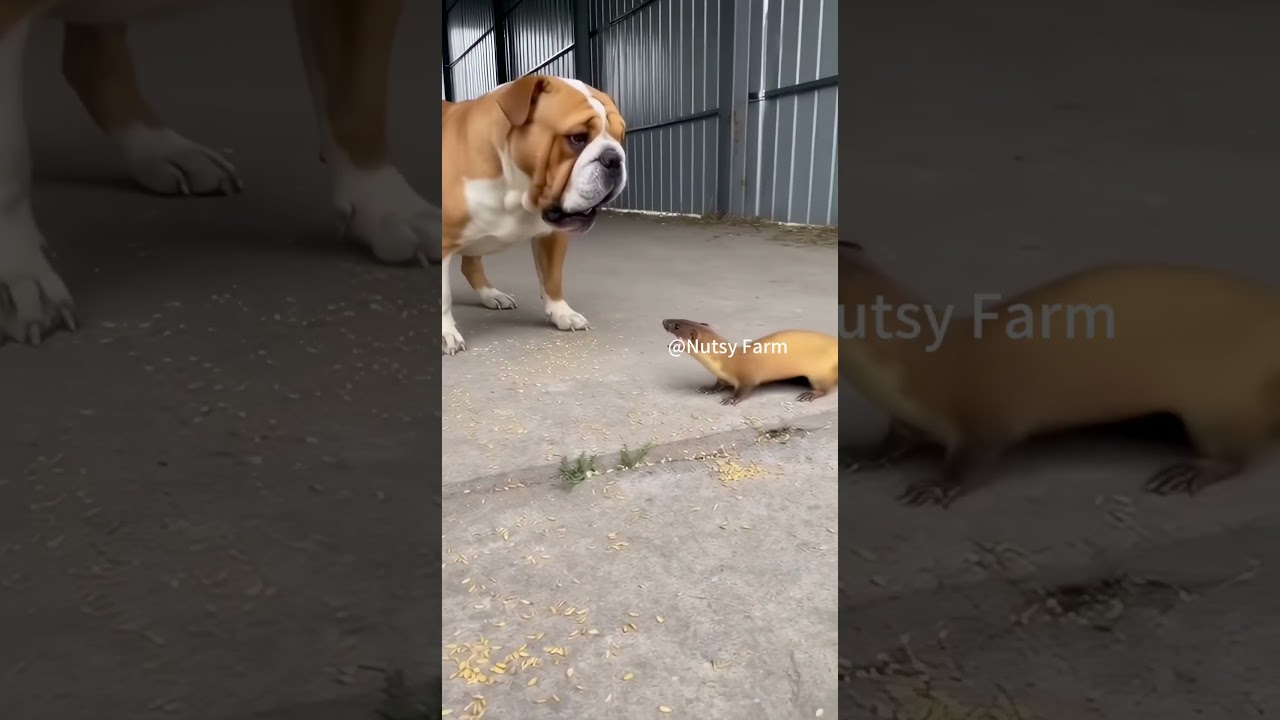 The dog stunned the weasel with its "Iron Head Skill"  