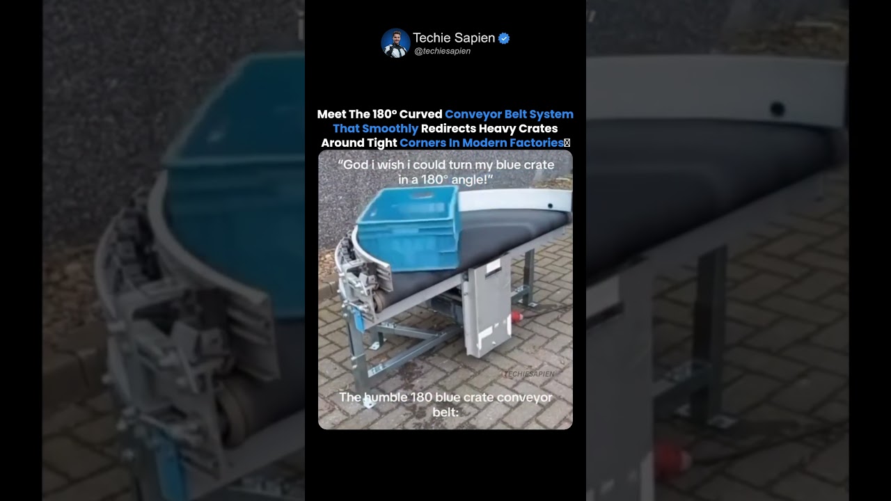 Meet The 180° Curved Conveyor Belt That Smoothly Redirects Heavy Crates In Modern Factories 🤯📦