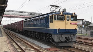 JR貨物 国鉄特急色になって初めての四国入り! EF65-2074号機 赤プレ 3075レ 【予讃線 多度津駅構内】