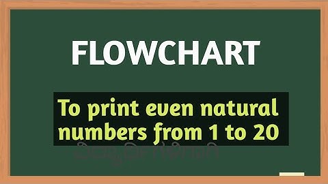 Draw flowchart to print even natural numbers from 1 to 20.