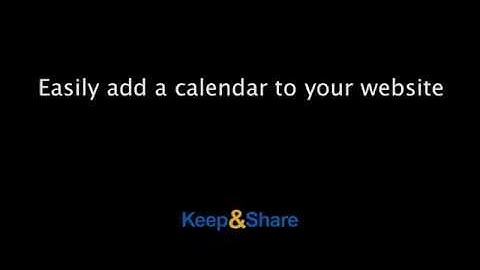 How to add a Keep&Share calendar to your website