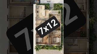 planta baixa humanizada 7x12 #arquitetura #projetos #casa #shortvideo #plantabaixa
