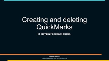 Creating and deleting Turnitin QuickMarks