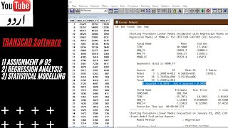 Regression Analysis in Transcad 4.5 Software | Assignment #02 | Net Worth