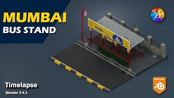 Isometric 3D Mumbai Bus Stand  | Blender 3.4