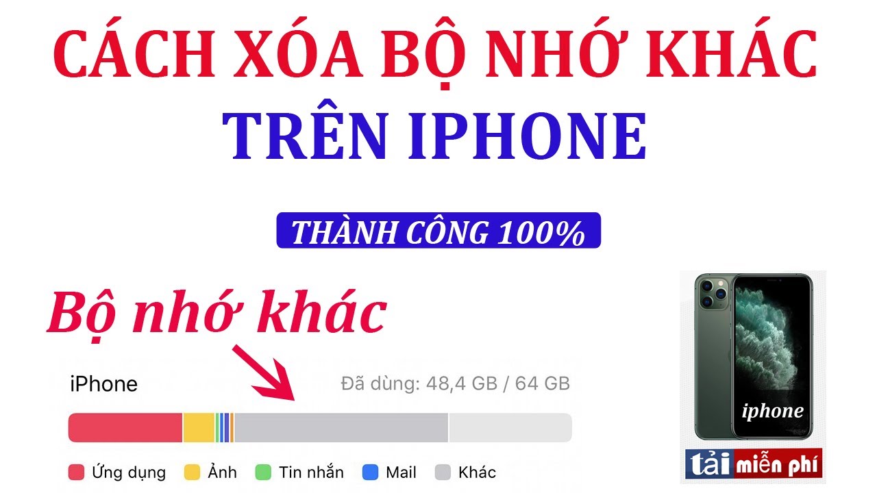 Cách Xóa Bộ Nhớ Khác trên iphone . Xóa dung lượng khác... - youtube