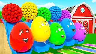Giant Color Eggs & Rainbow Balls + More 🌈 | Learn Colors for Kids | DuZoo Kids Songs