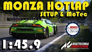 MONZA HOTLAP | 1:45.9 | Setup & MoTec | Assetto Corsa Competizione