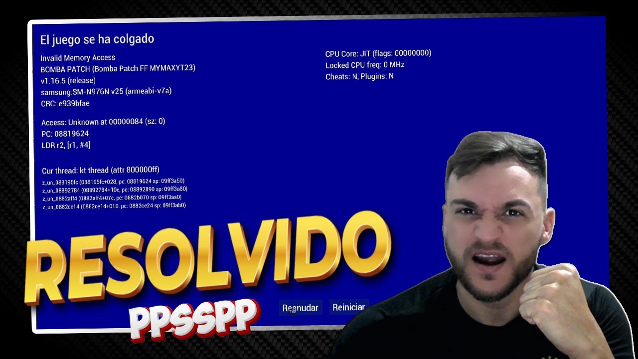 COMO RESOLVER ERRO DE TELA AZUL NO PPSSPP Android JOGO FECHANDO SOZINHO ...
