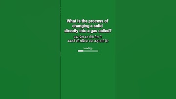 What is the process of changing a solid directly into a gas called? #chemistry #chemistryquestions