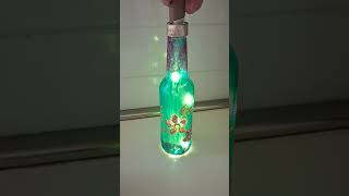 Bottiglietta glitter verde smeraldo #art #diy #painting