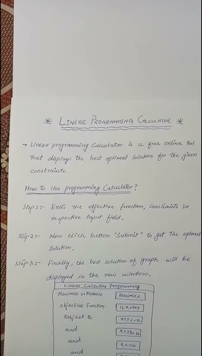 Linear Programming Calculator #tutorials coding #shorts - YouTube