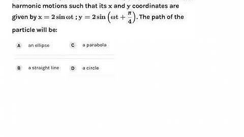 A particle is subjected to two mutually perpendicular simple harmonic motions such that its x and y