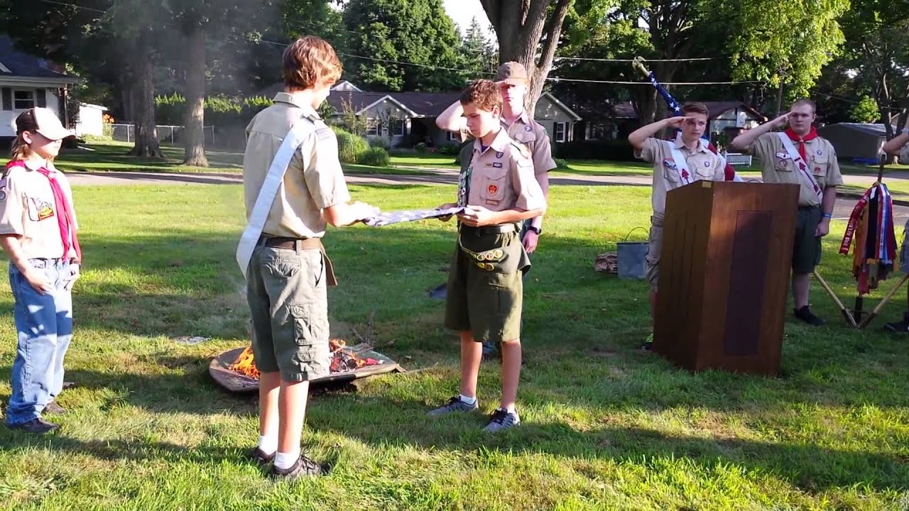 Boy Scout Flag Retirement Ceremony - YouTube