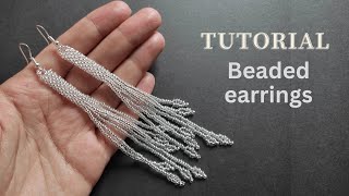 Seed bead earrings tutorial for beginners, brick stitch beading diy earrings