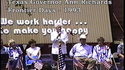 Governor Ann Richards Interview Frontier Days 1993