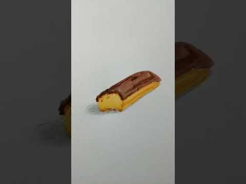 мини-урок по акварели "Эклер".