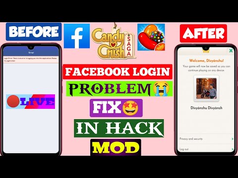 How to Solve Facebook Login Problem in Candy Crush Saga Hack Mod||Facebook login problem fix.